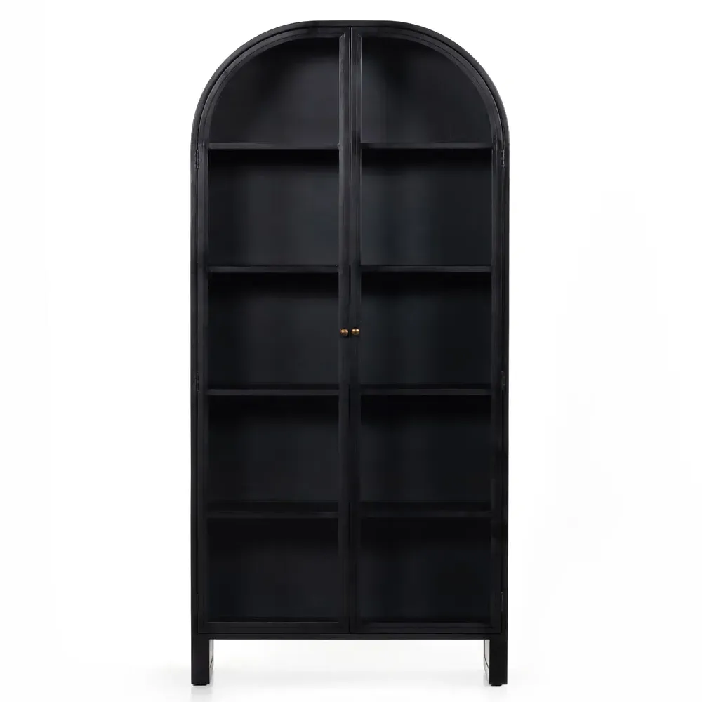 Sheila Curved 2 Door Display Case - Black, Iron image