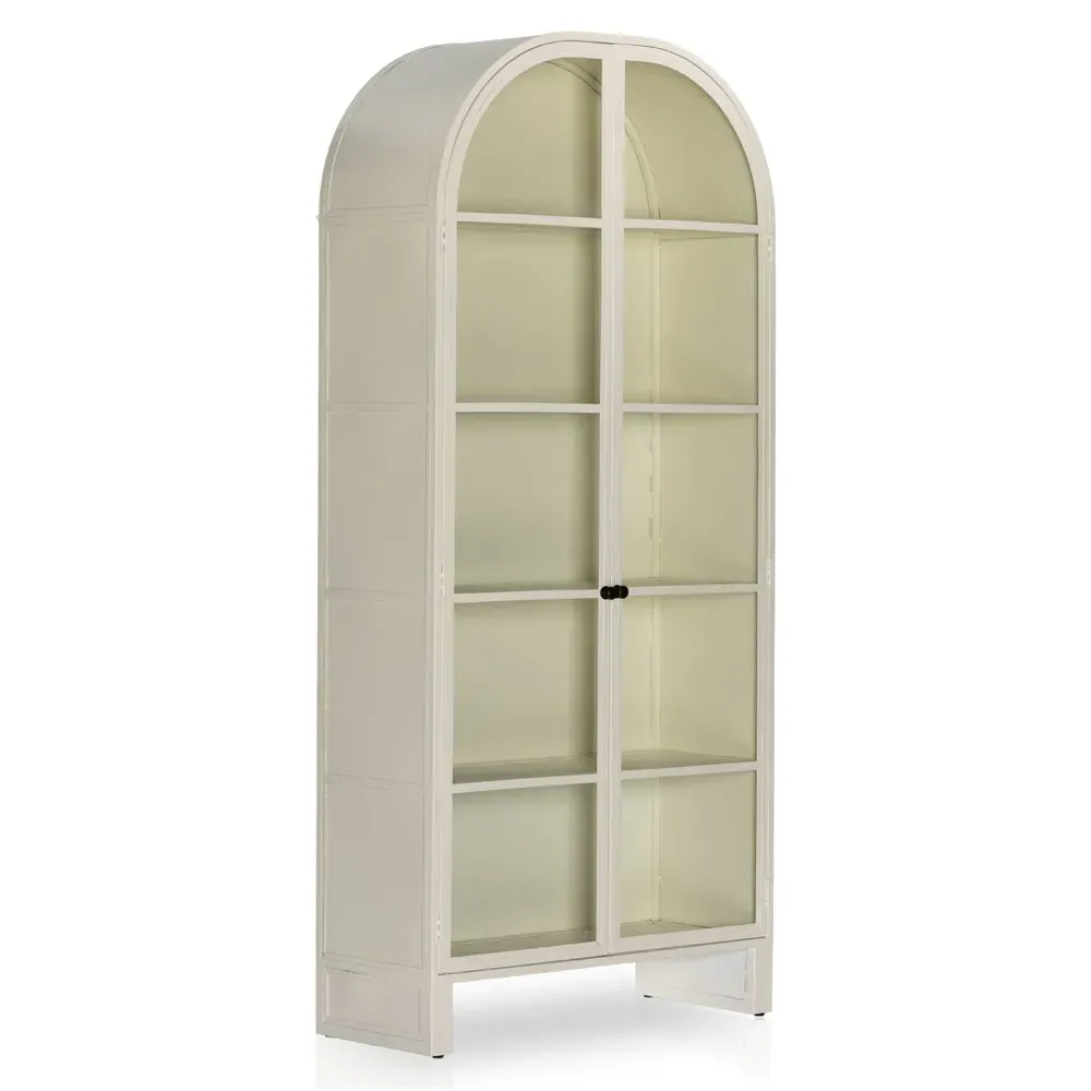 Sheila Curved 2 Door Display Case - White, Iron