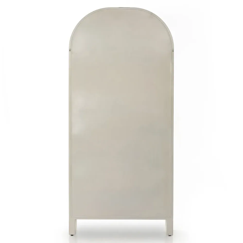 Sheila Curved 2 Door Display Case - White, Iron