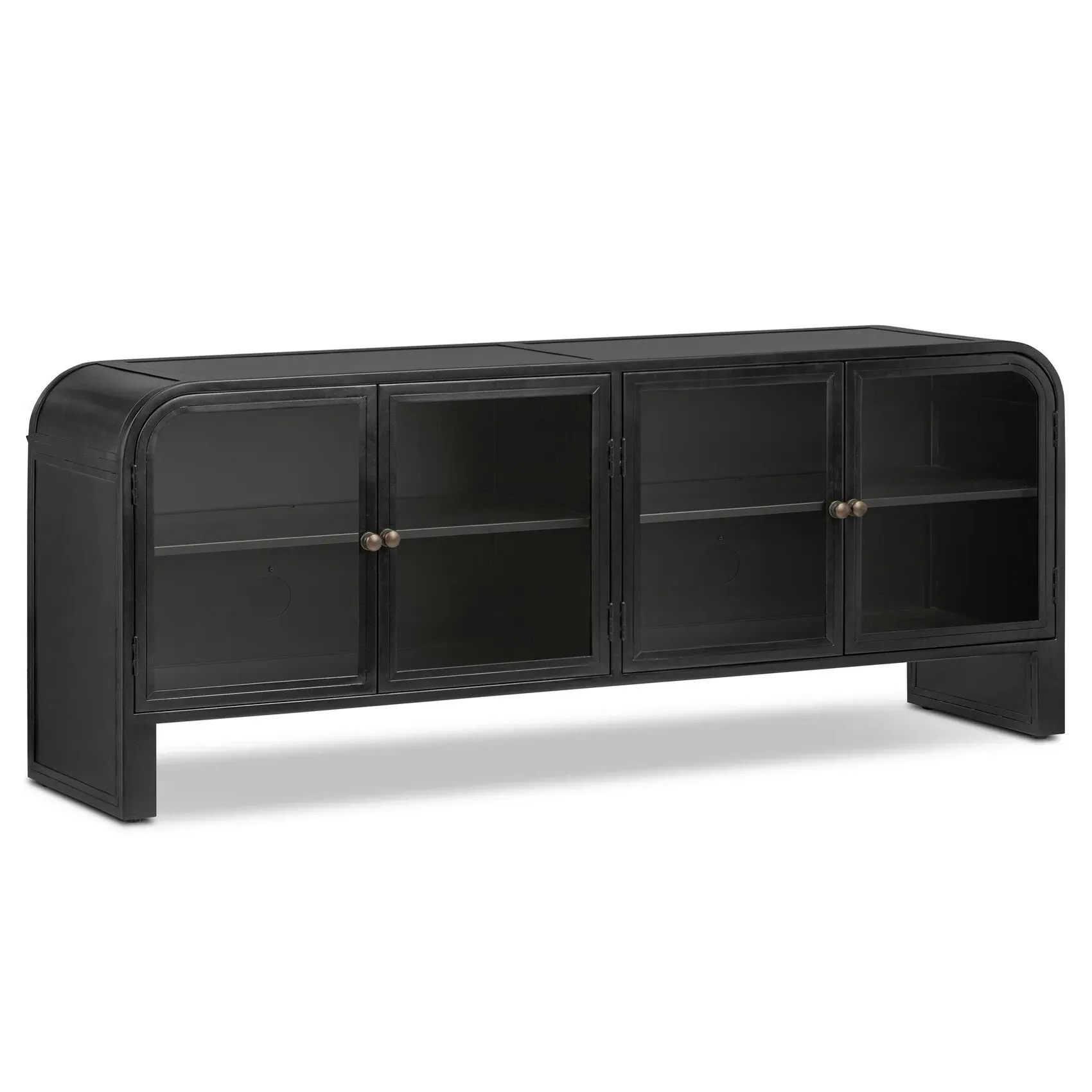 Sheila Curved Media Console - Black, Iron