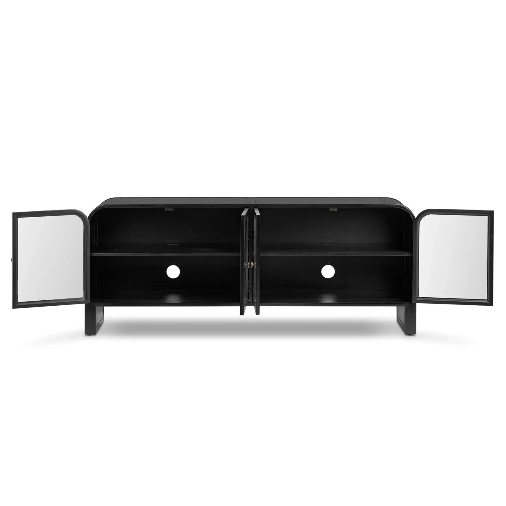 Sheila Curved Media Console - Black, Iron