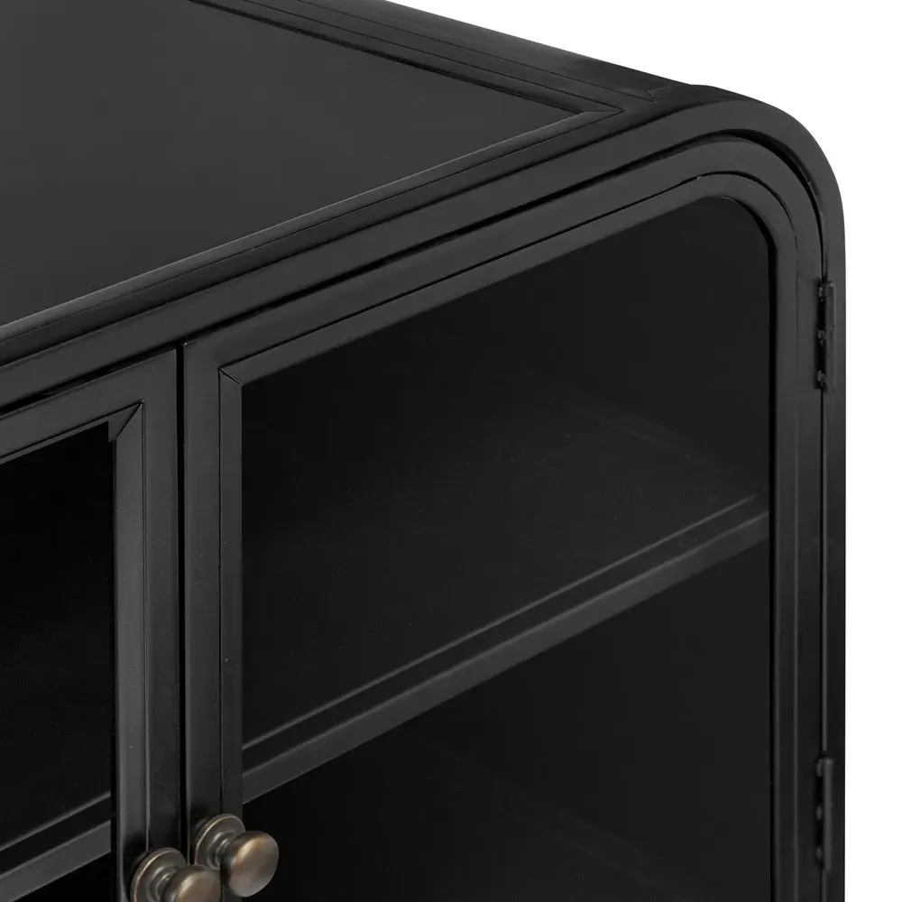 Sheila Curved Media Console - Black, Iron