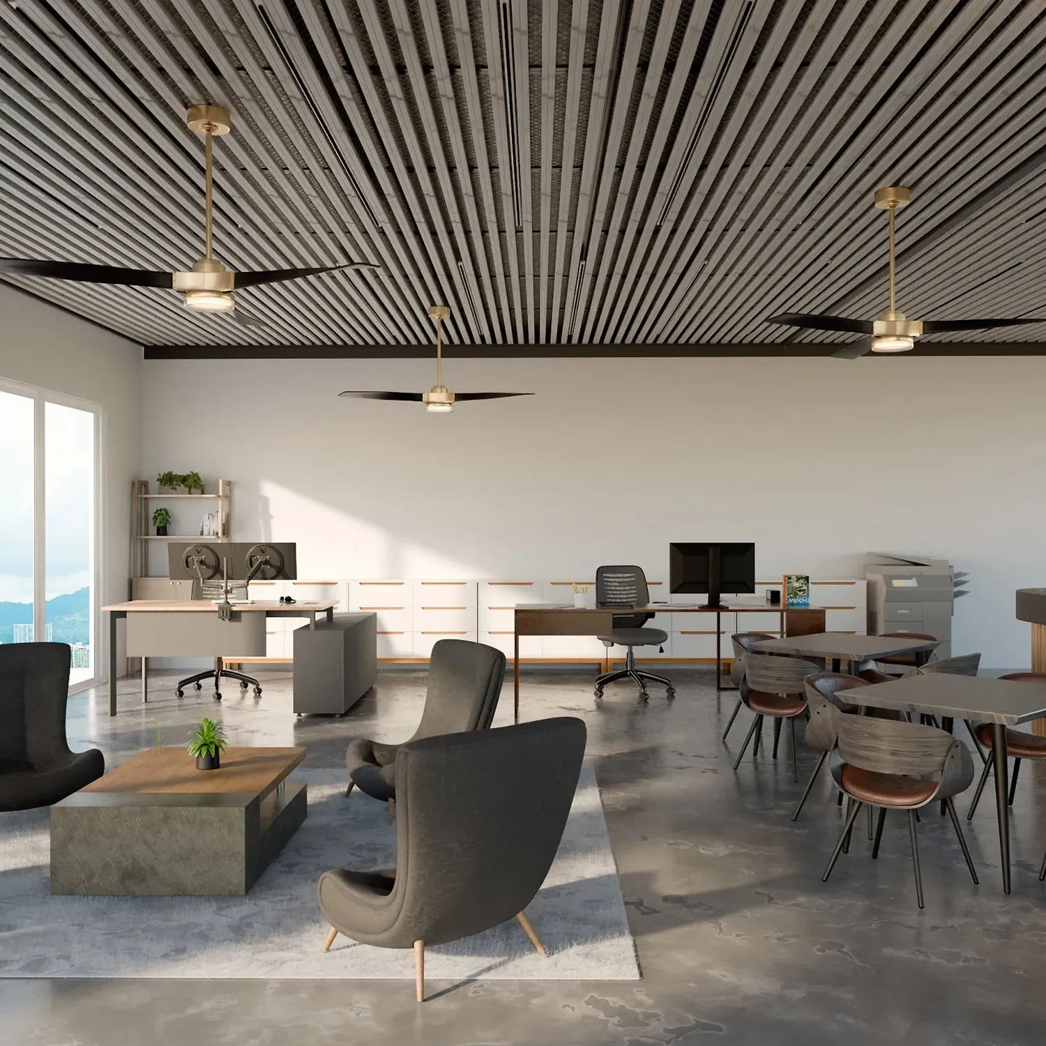 Shelby LED Ceiling Fan - Brown, Iron