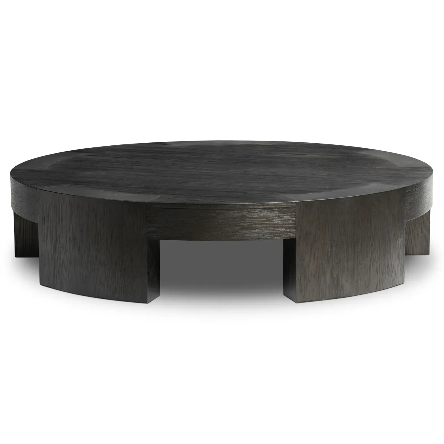 Shelby Round Coffee Table - Black, Oak