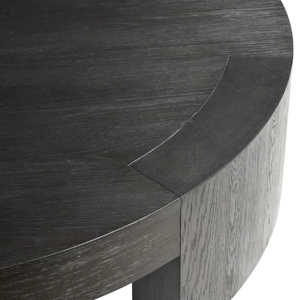 Shelby Round Coffee Table - Black, Oak