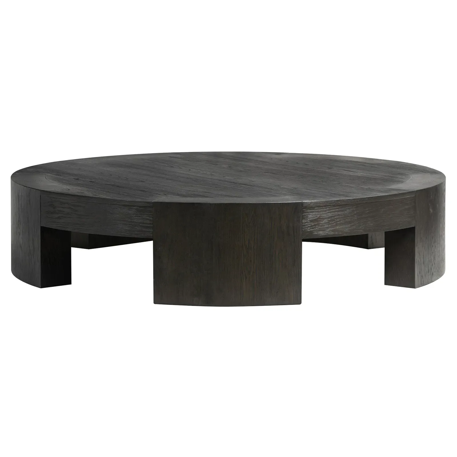 Shelby Round Coffee Table - Black, Oak