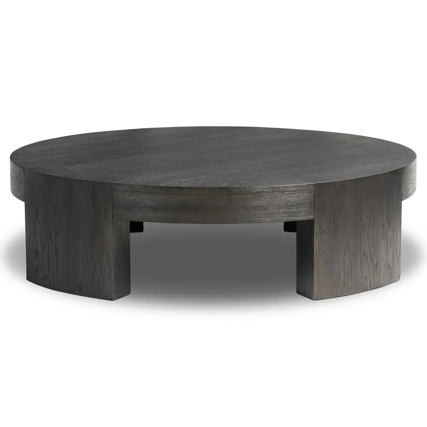 Shelby Round Coffee Table - Black, Oak