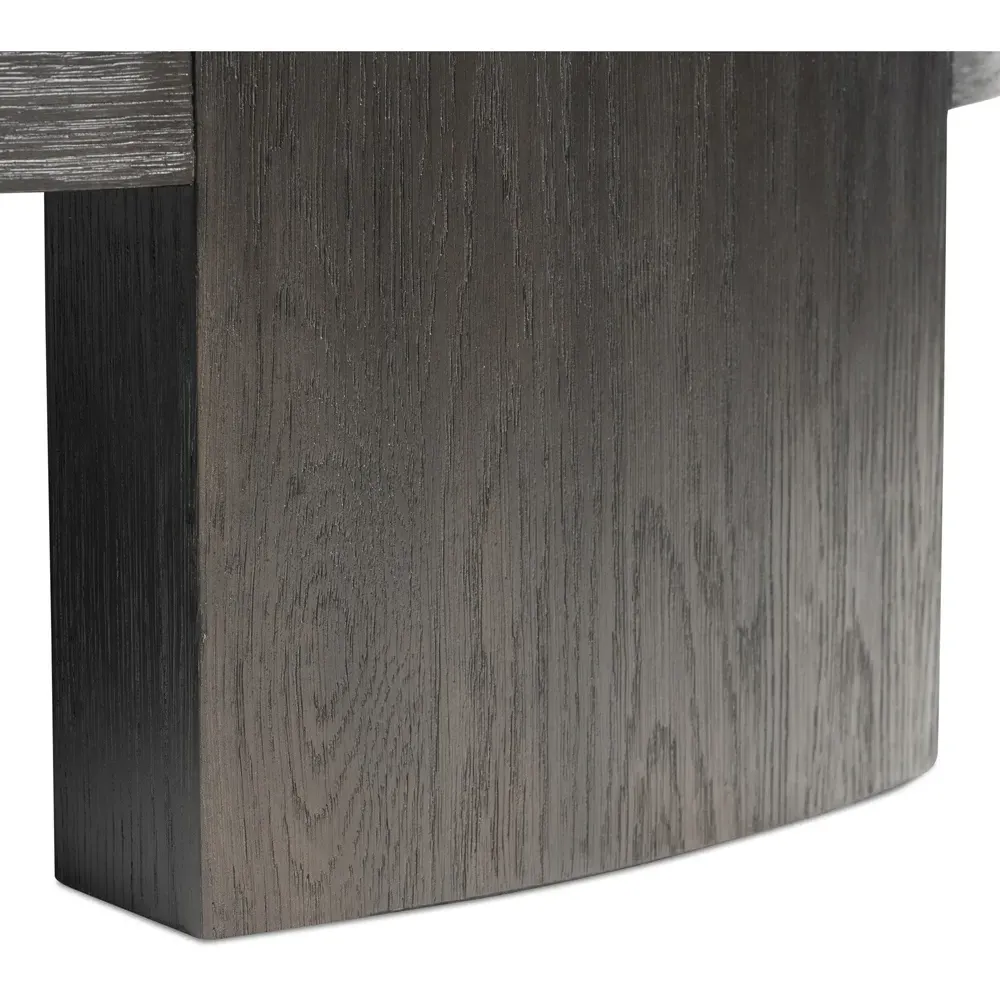 Shelby Round Coffee Table - Black, Oak