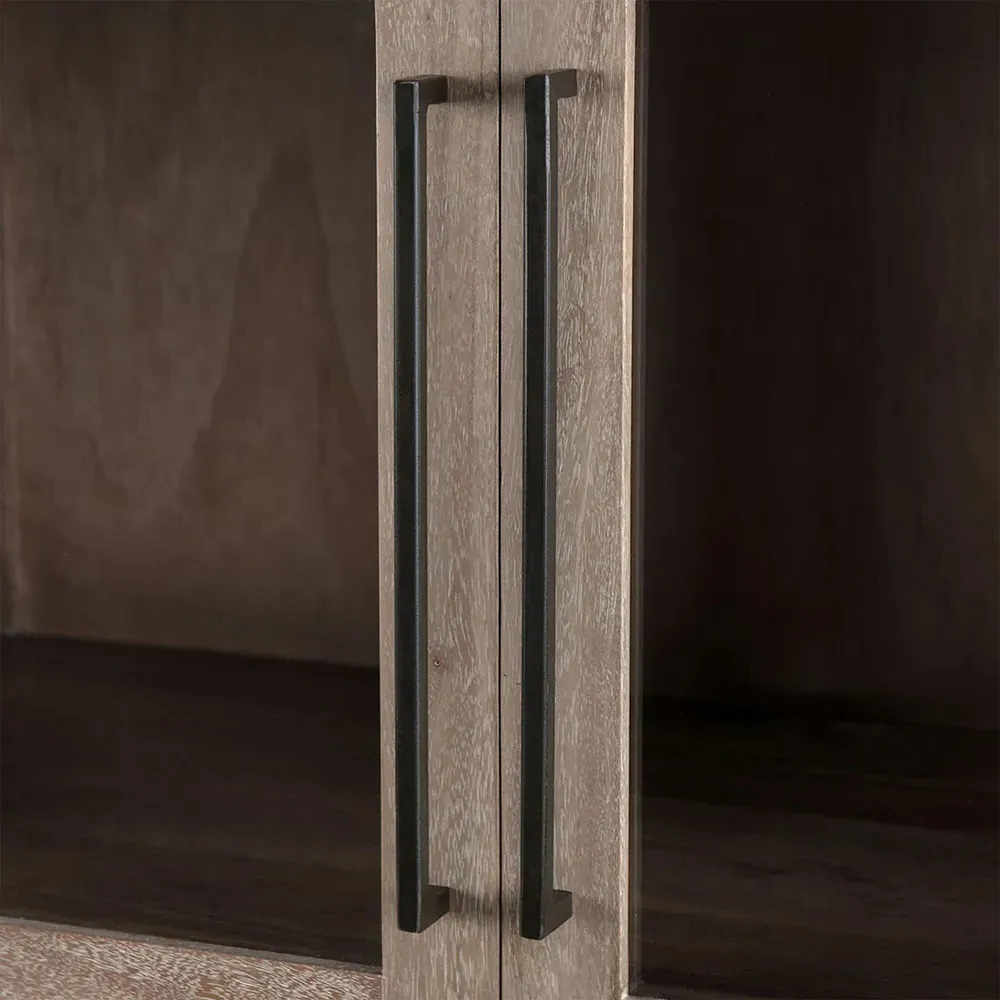 Shelton Display Cabinet - Taupe, Mango Wood