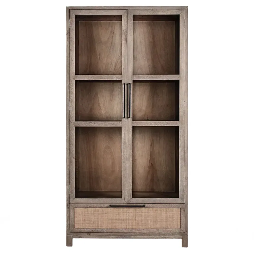 Shelton Display Cabinet - Taupe, Mango Wood image