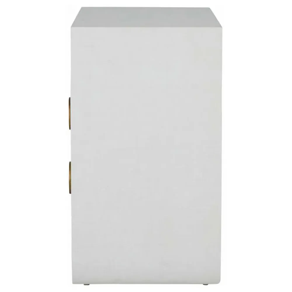 Sherie Nightstand with Raffia - White, Wood