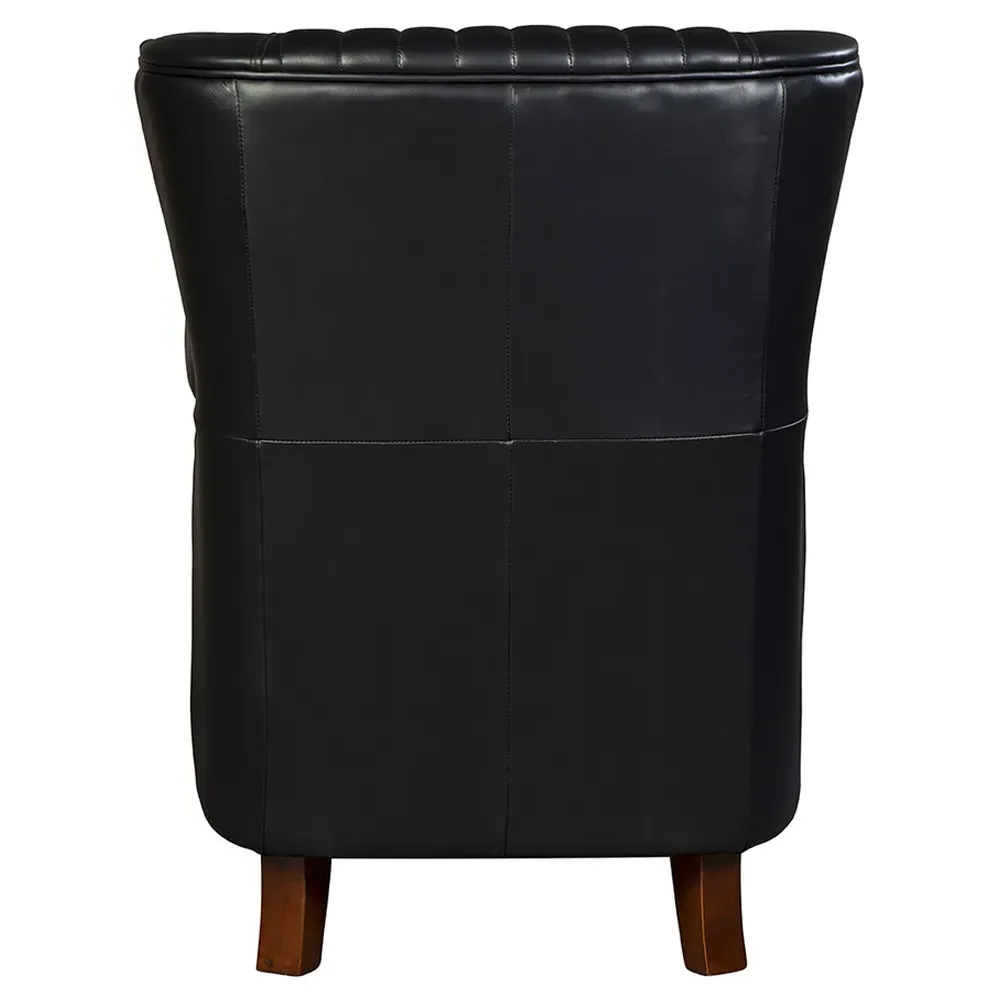 Sherriline Wing Chair - Black, Leather