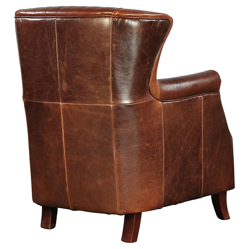 Sherriline Wing Chair - Brown, Leather