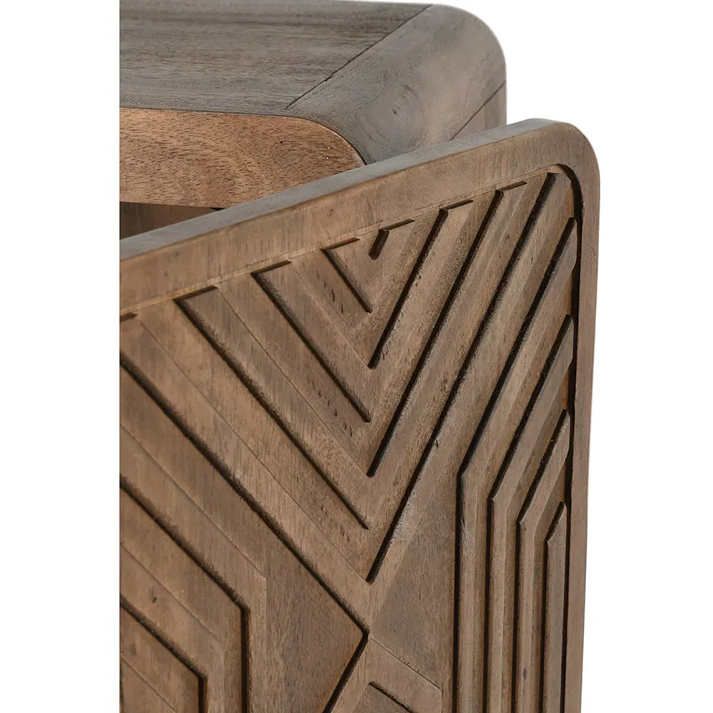 Sherwood Patterned 2 Door Bar Cabinet - Brown, Mango Wood