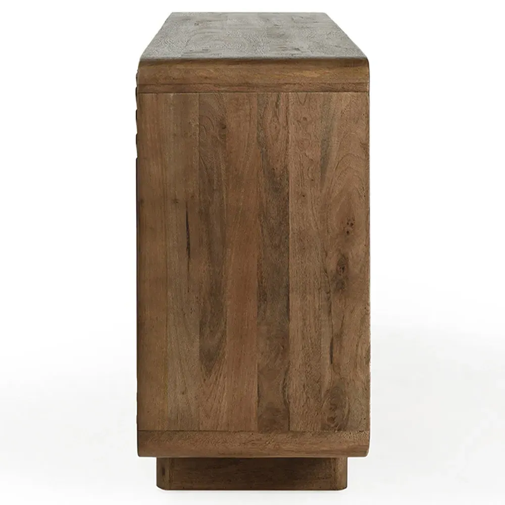 Sherwood Patterned 4 Door Sideboard - Brown, Mango Wood