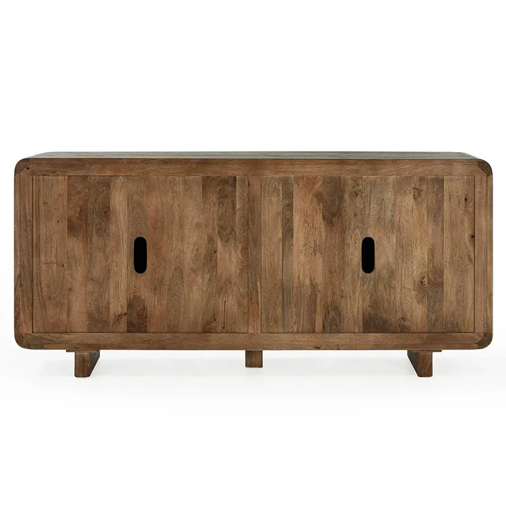 Sherwood Patterned 4 Door Sideboard - Brown, Mango Wood