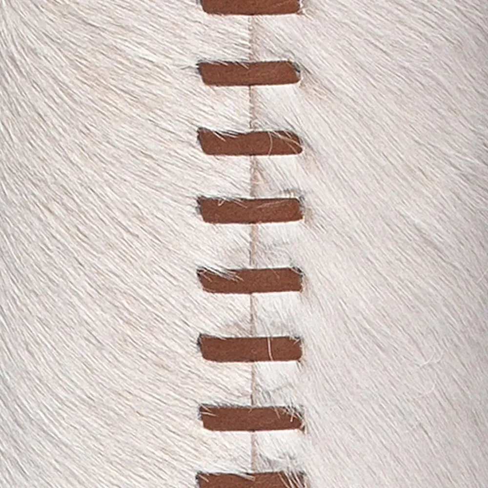 Sheryll Column Floor Lamp - White, Hide