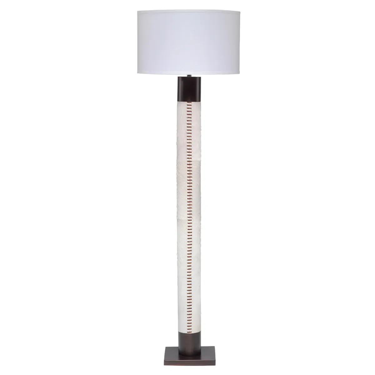 Sheryll Column Floor Lamp - White, Hide