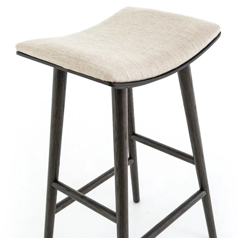 Shiela Bar Stool - Beige, Parawood