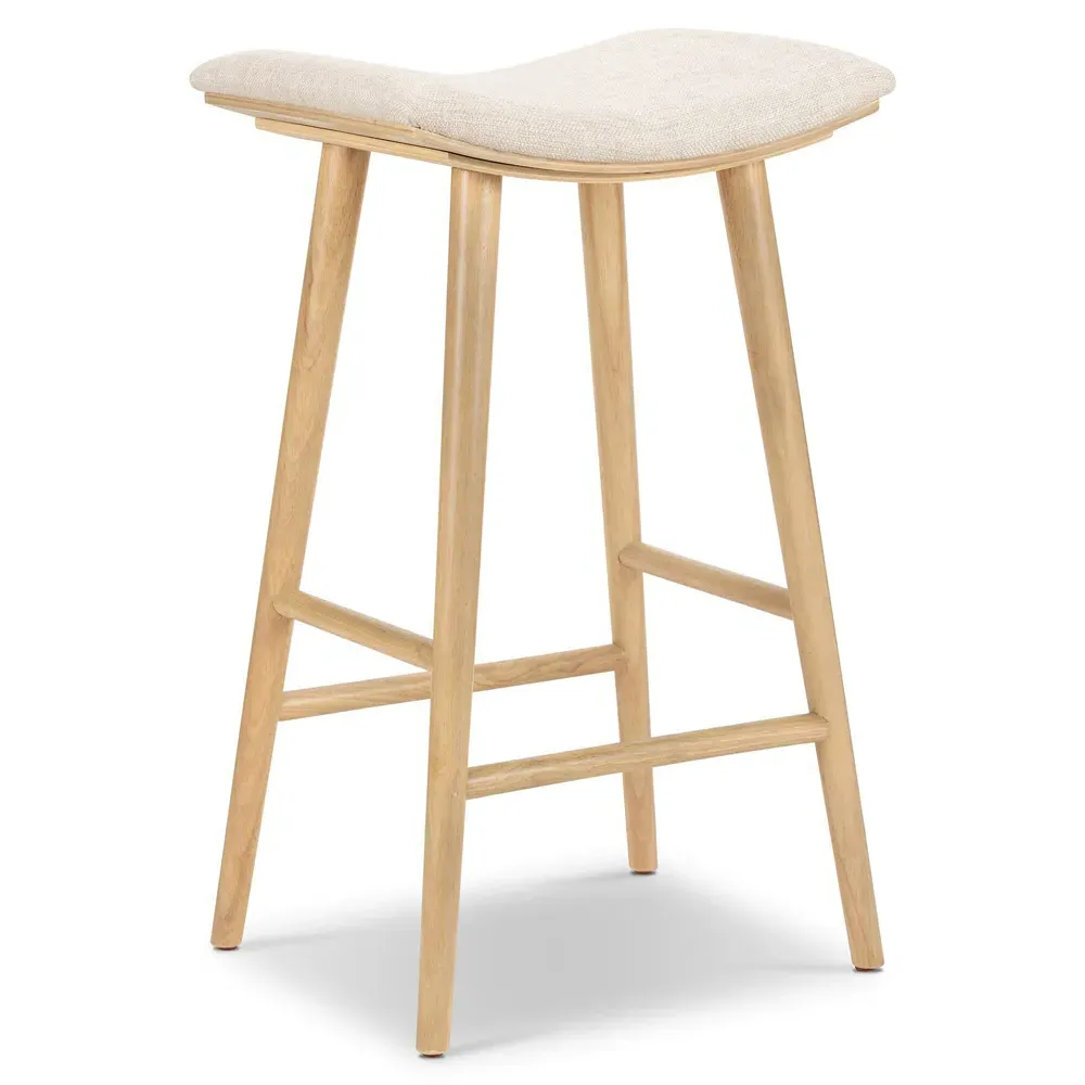 Shiela Bar Stool - Beige, Parawood