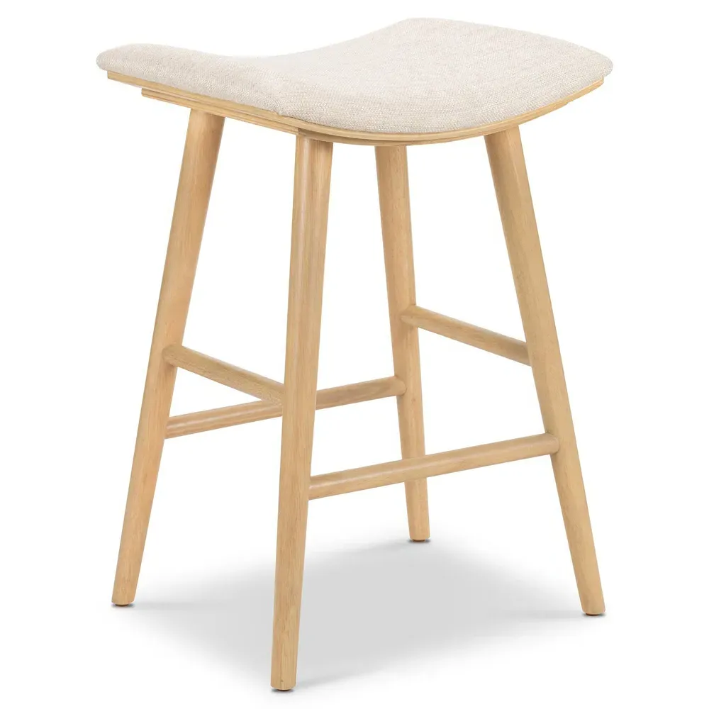 Shiela Counter Stool - Beige, Parawood