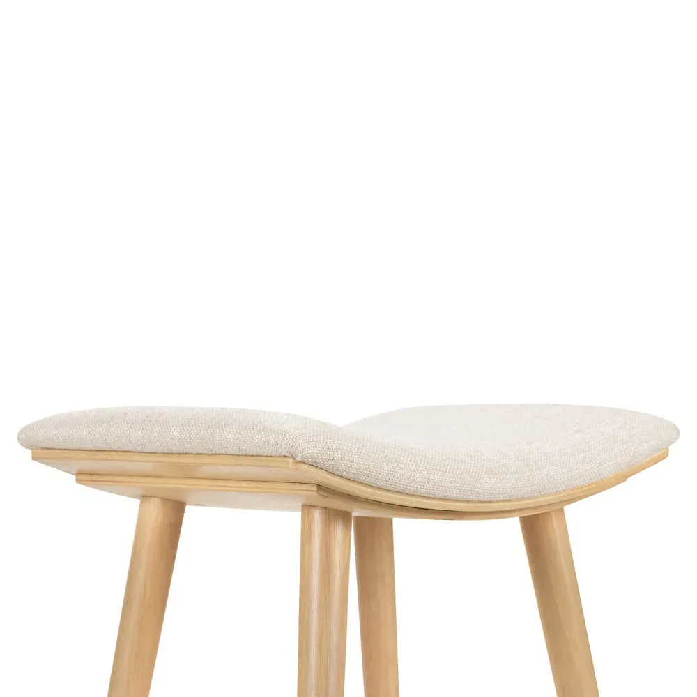 Shiela Counter Stool - Beige, Parawood
