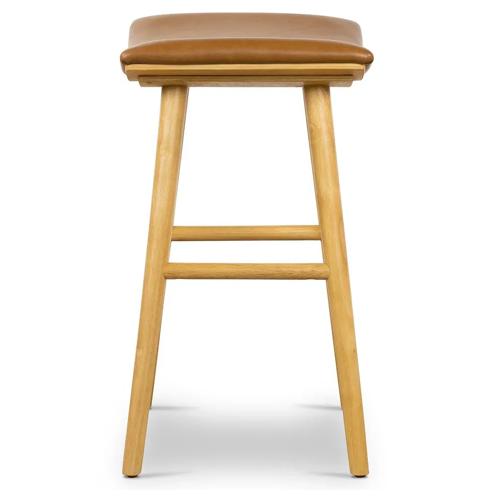 Shiela Counter Stool - Brown, Leather