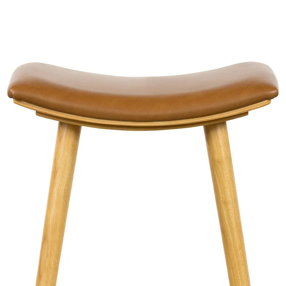Shiela Counter Stool - Brown, Leather