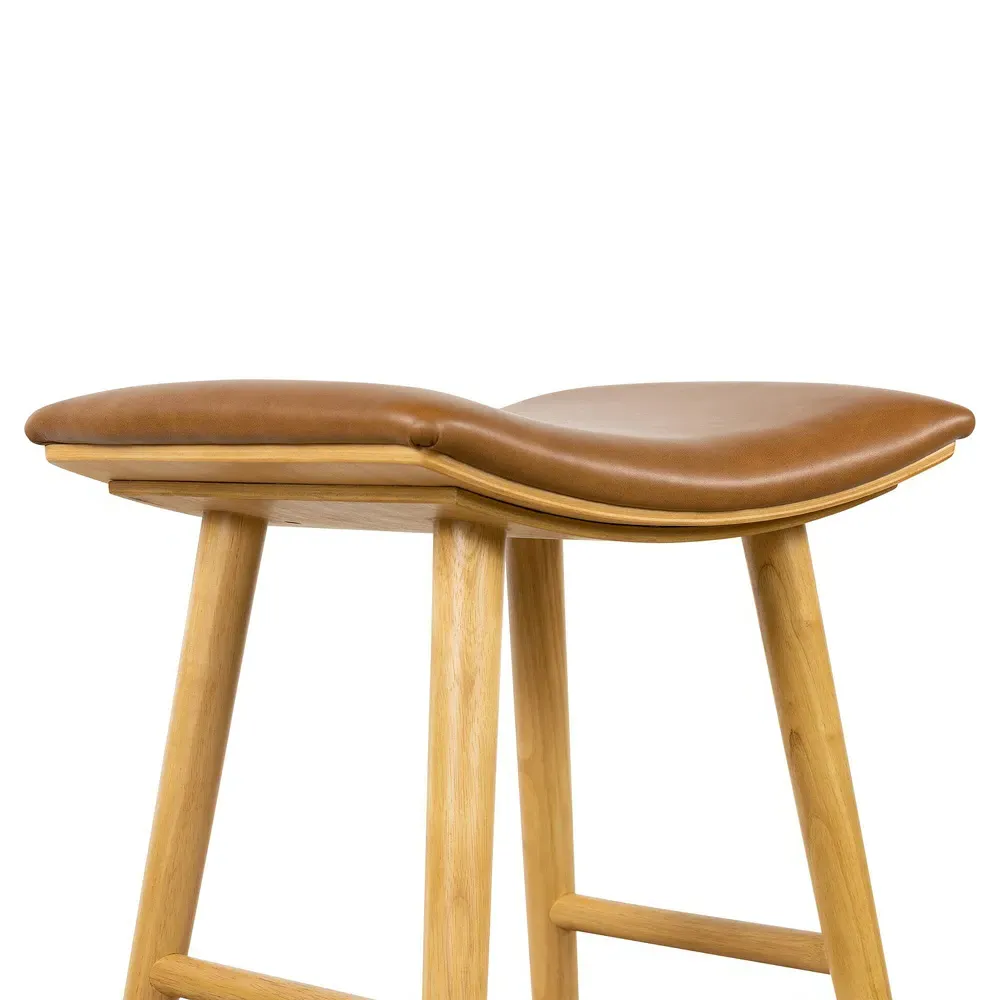 Shiela Counter Stool - Brown, Leather