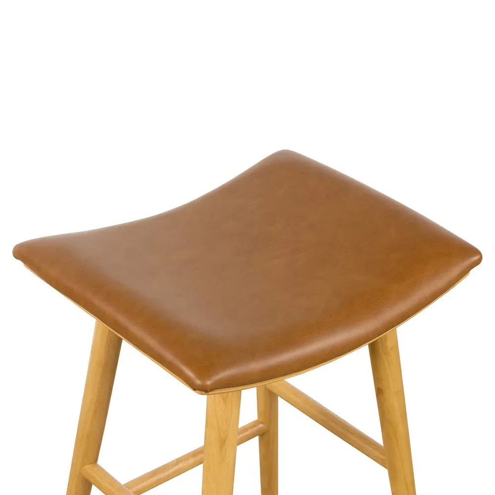 Shiela Counter Stool - Brown, Leather