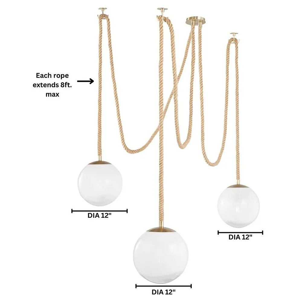 Shiloh 3 Light Pendant - Beige, Glass