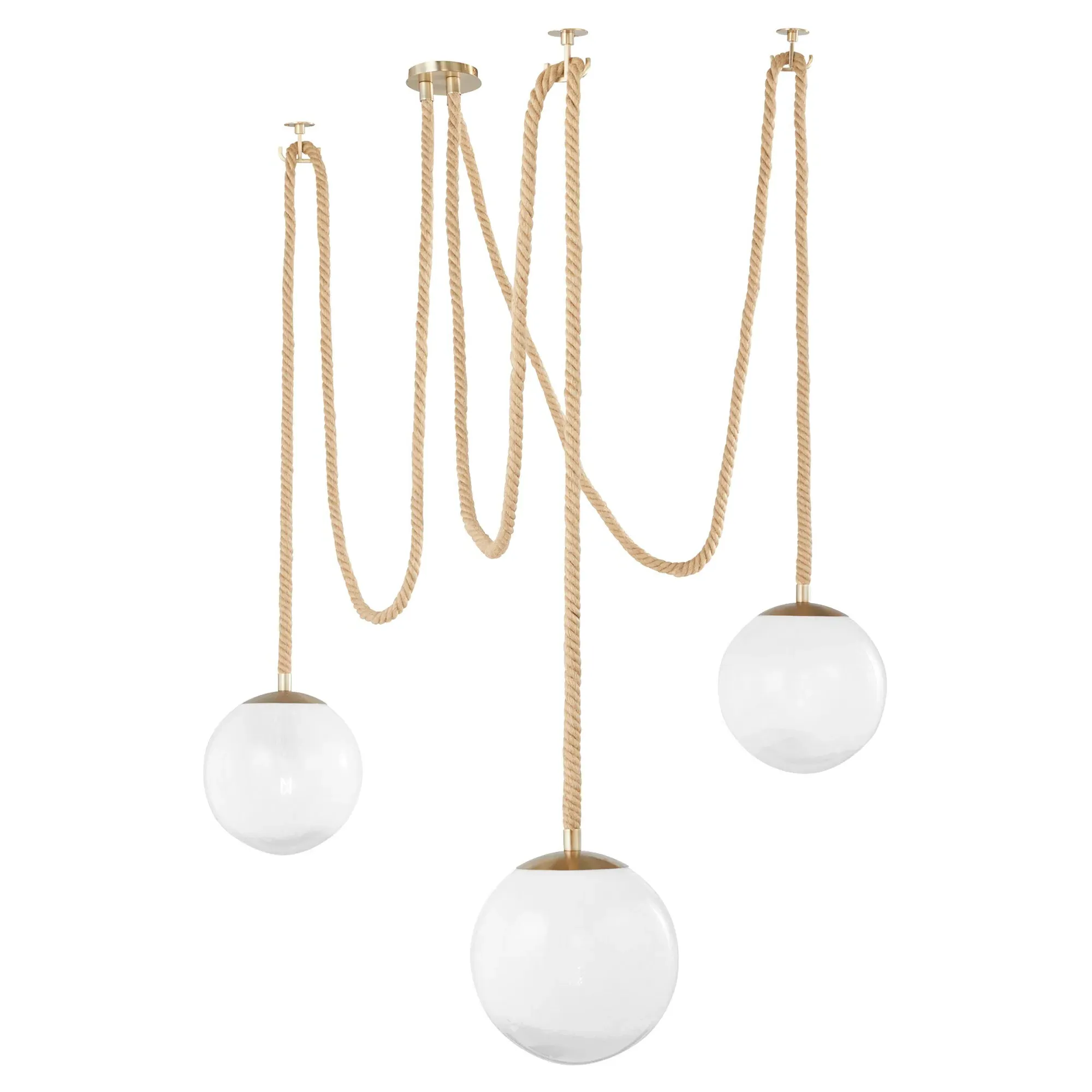 Shiloh 3 Light Pendant - Beige, Glass image