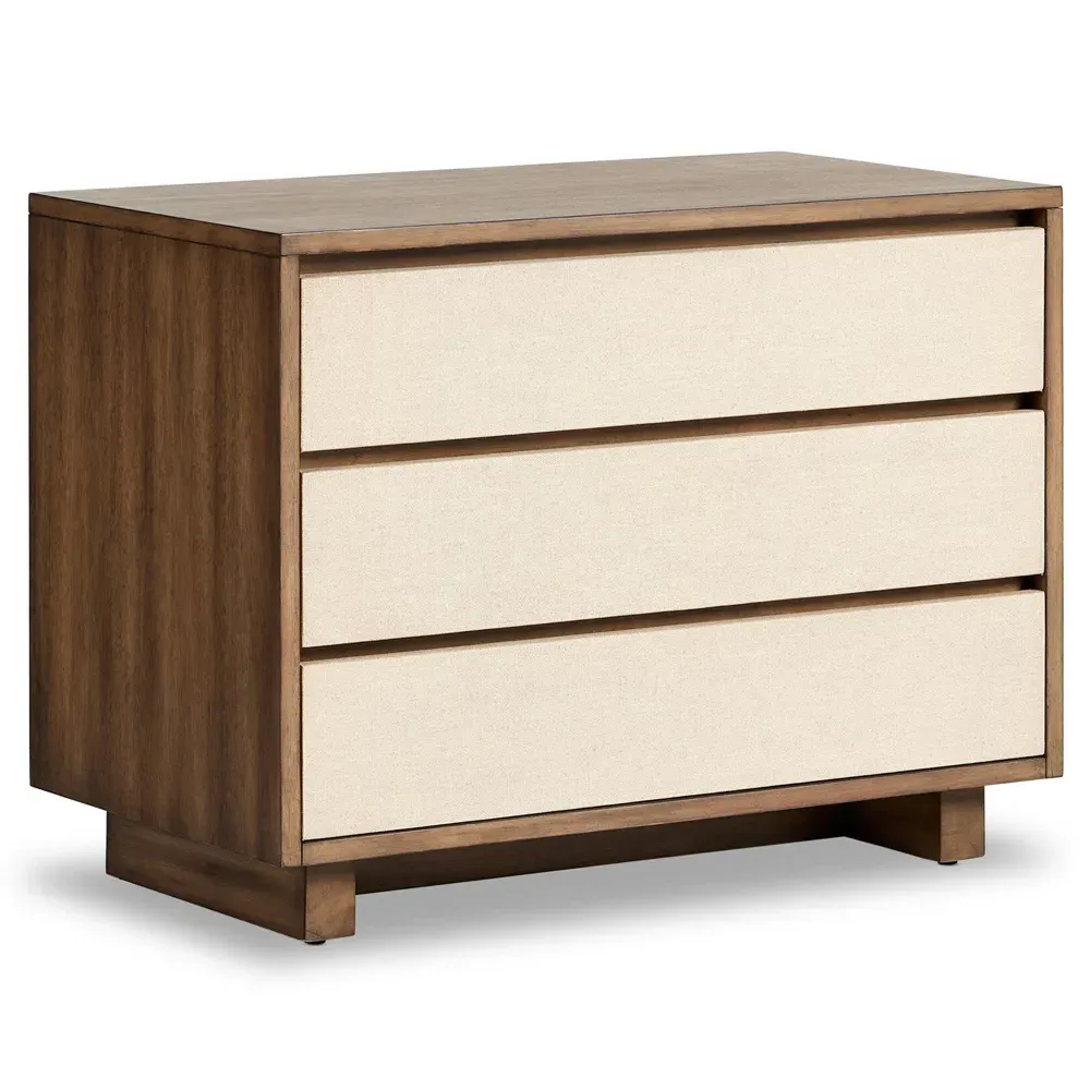 Shiloh Rustic Lodge Nightstand - Brown, Linen