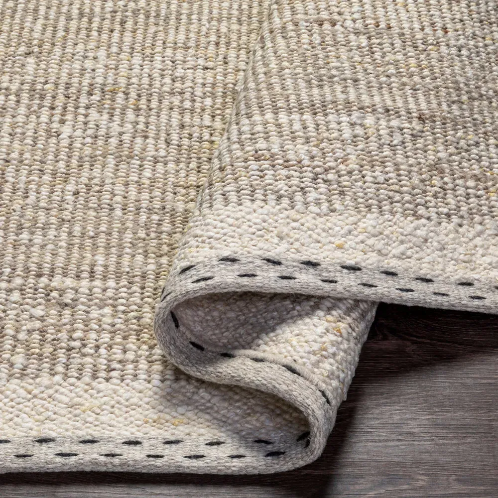 Shiloh Striated Rug - Beige, Wool