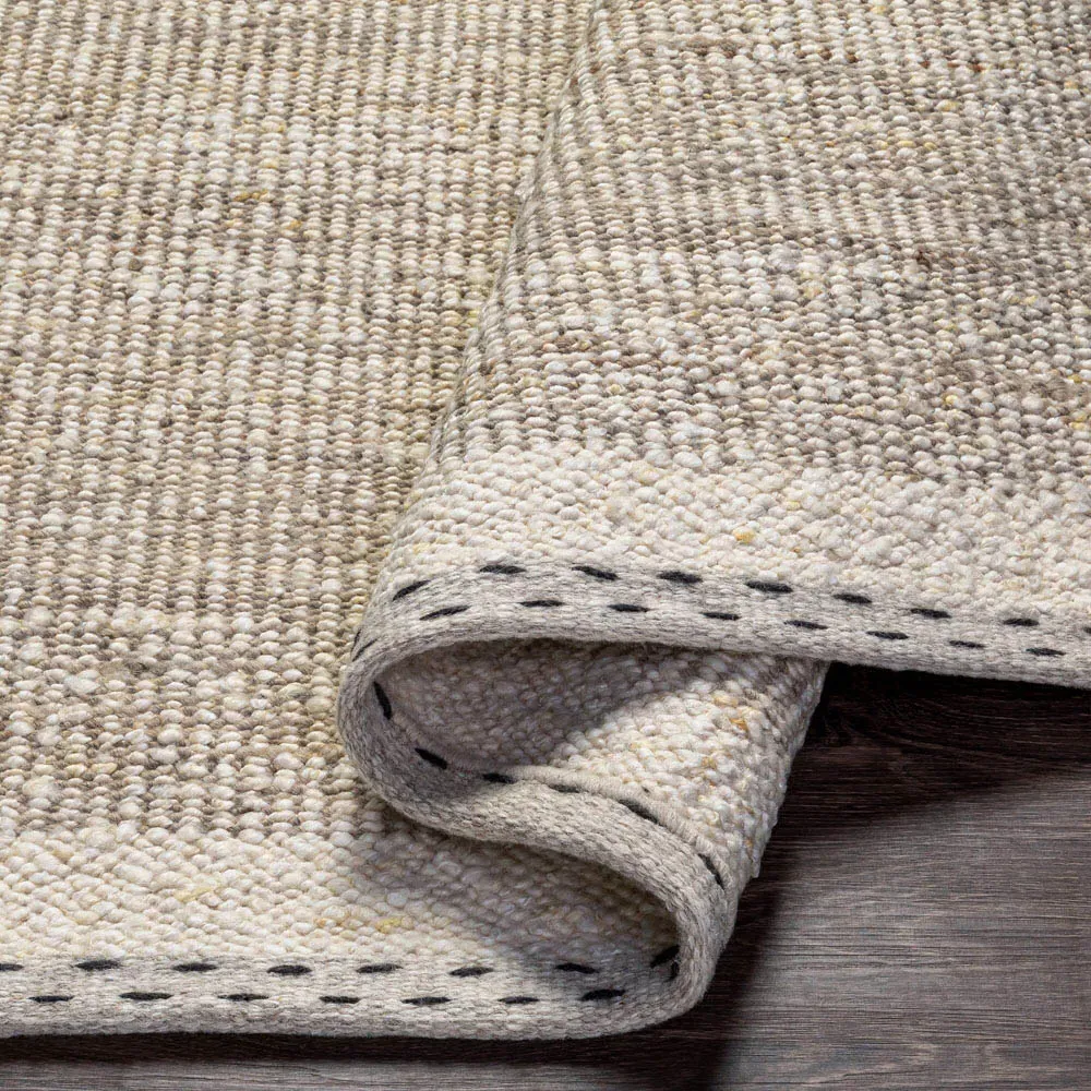 Shiloh Striated Rug Sample - Beige, Wool