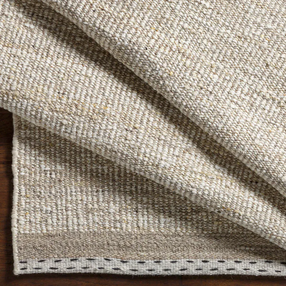 Shiloh Striated Rug Sample - Beige, Wool