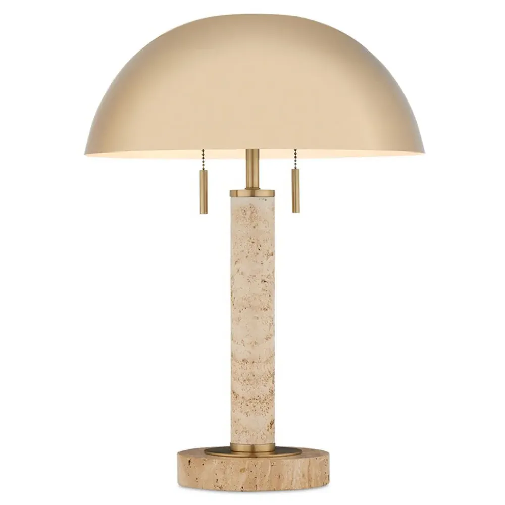 Shiloh Table Lamp - Beige, Travertine