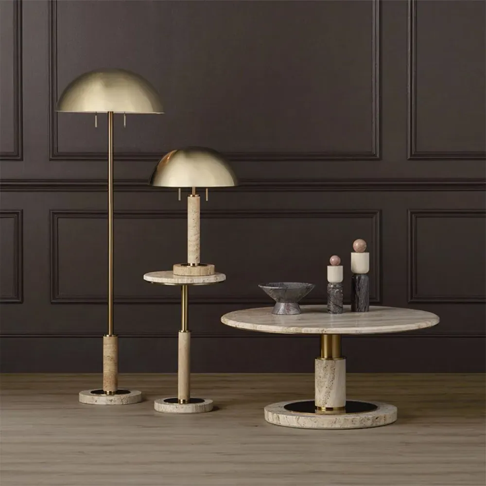 Shiloh Table Lamp - Beige, Travertine