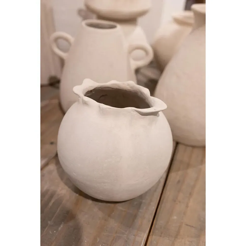 Shire Paper Mache Pot - White