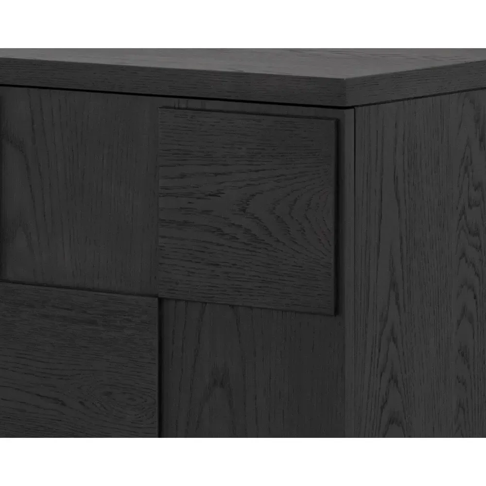 Shirley Checkered Sideboard - Black, Acacia Wood