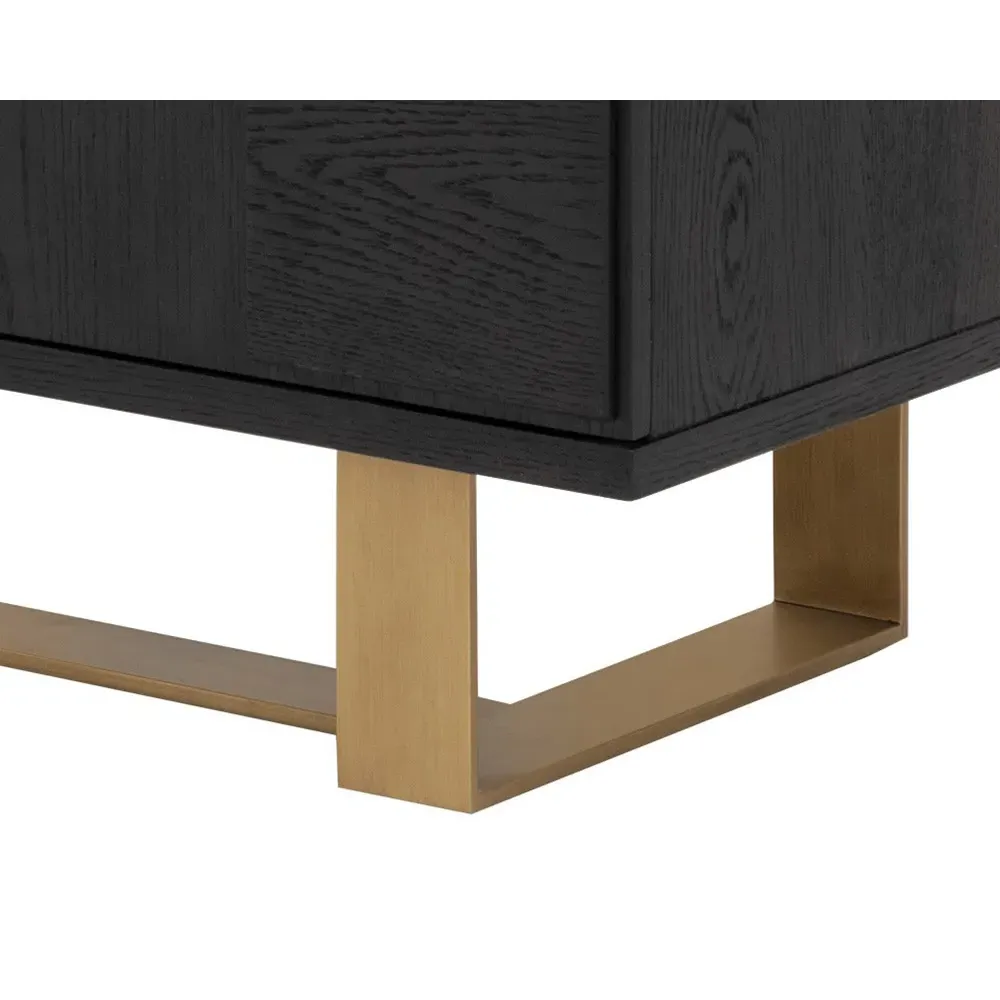 Shirley Checkered Sideboard - Black, Acacia Wood