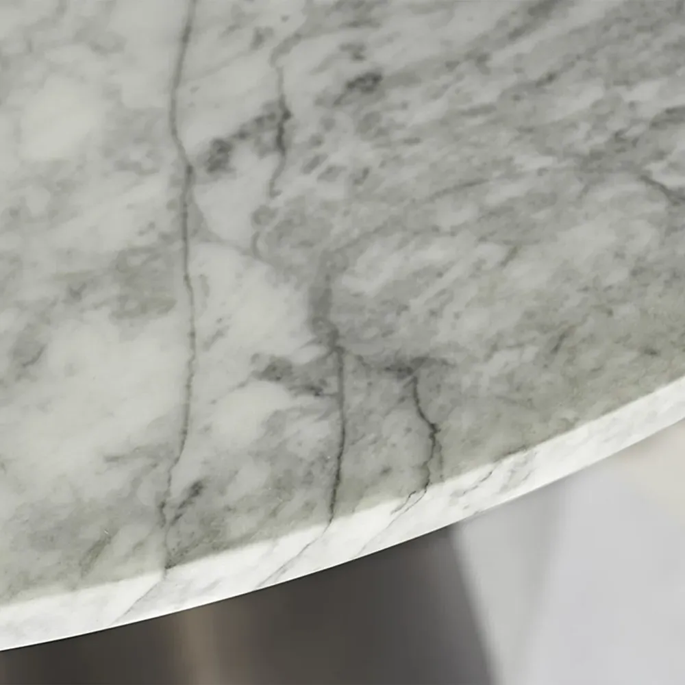 Shuvee Round Bistro Table - White, Marble