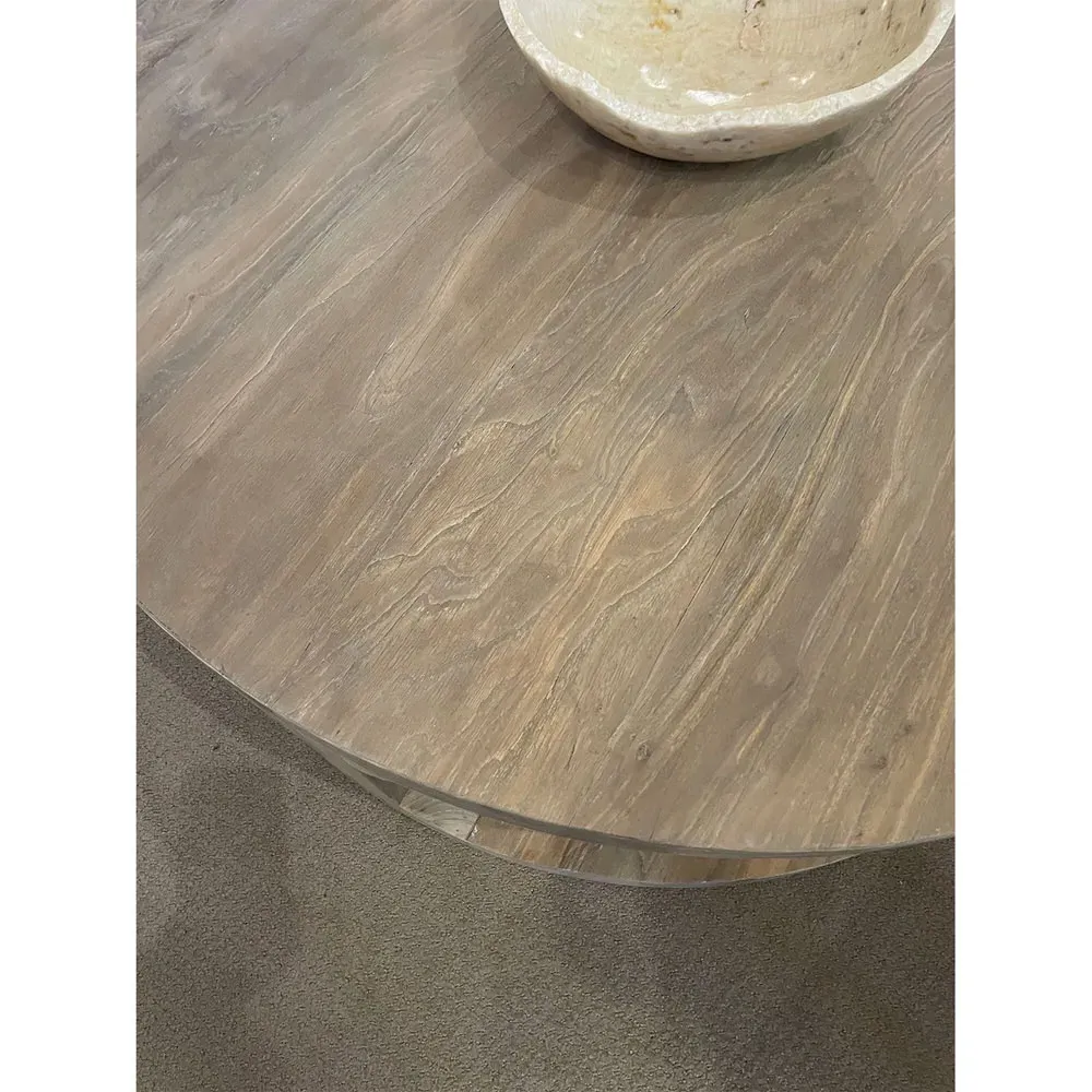 Sian Round Coffee Table - Brown, Pine Wood