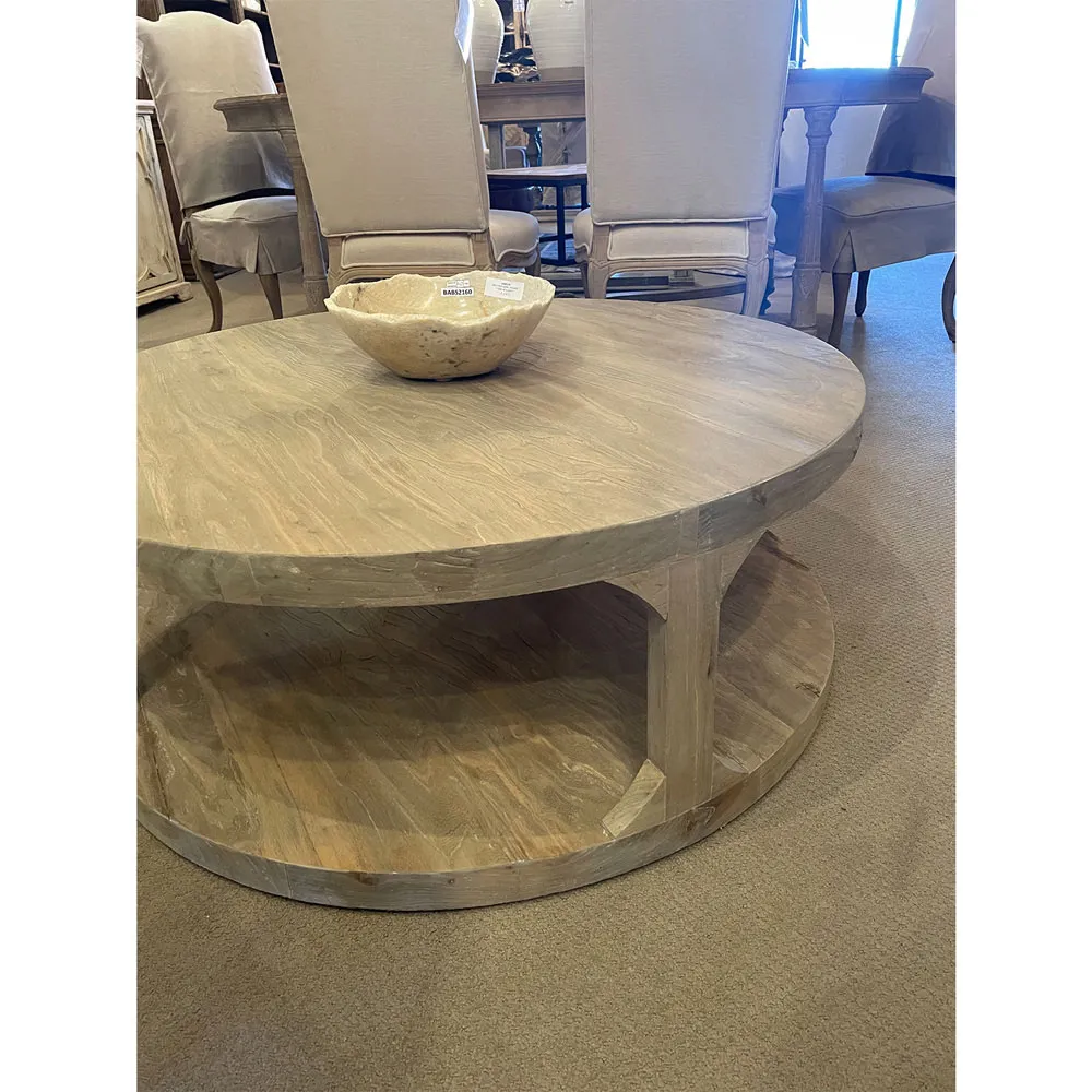 Sian Round Coffee Table - Brown, Pine Wood