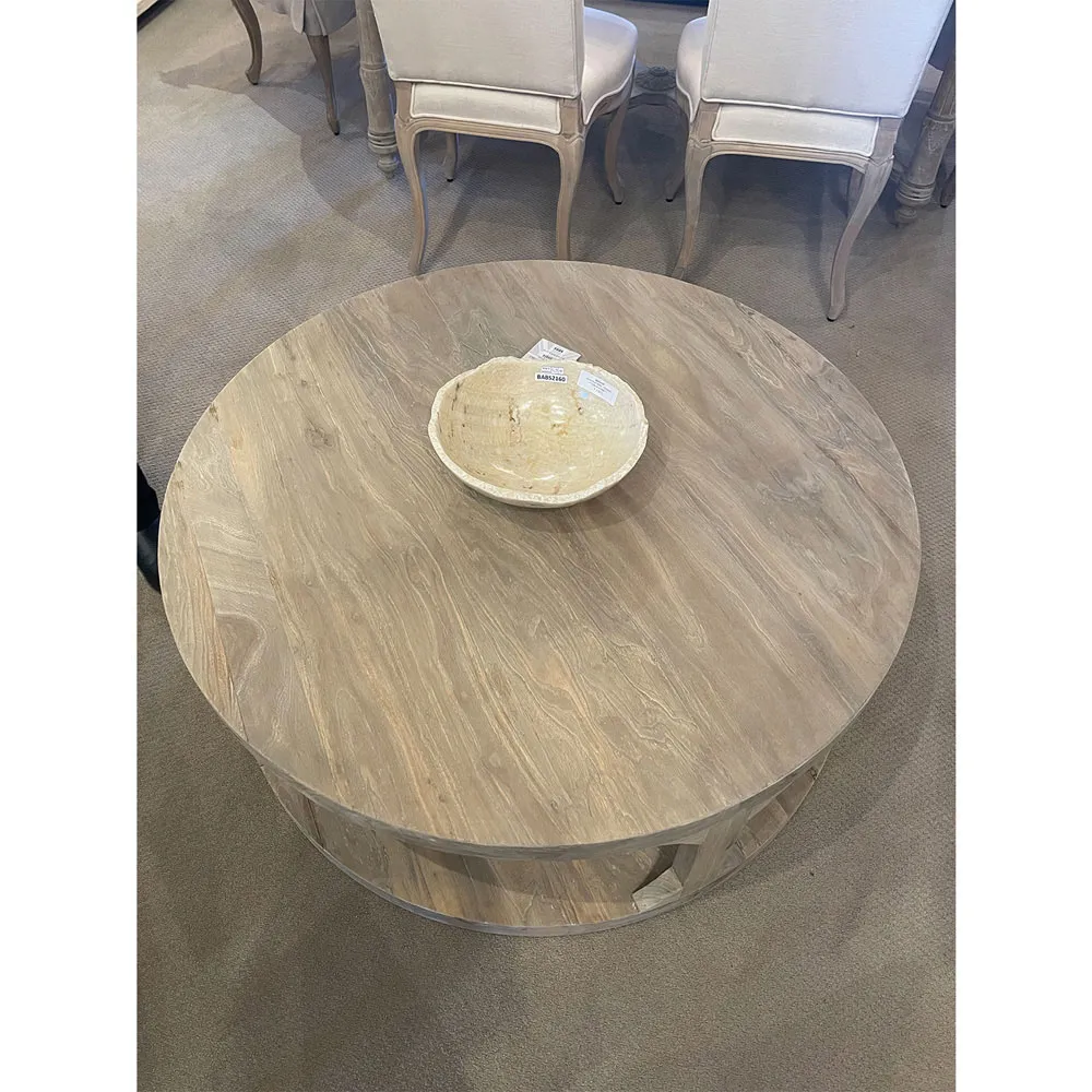 Sian Round Coffee Table - Brown, Pine Wood