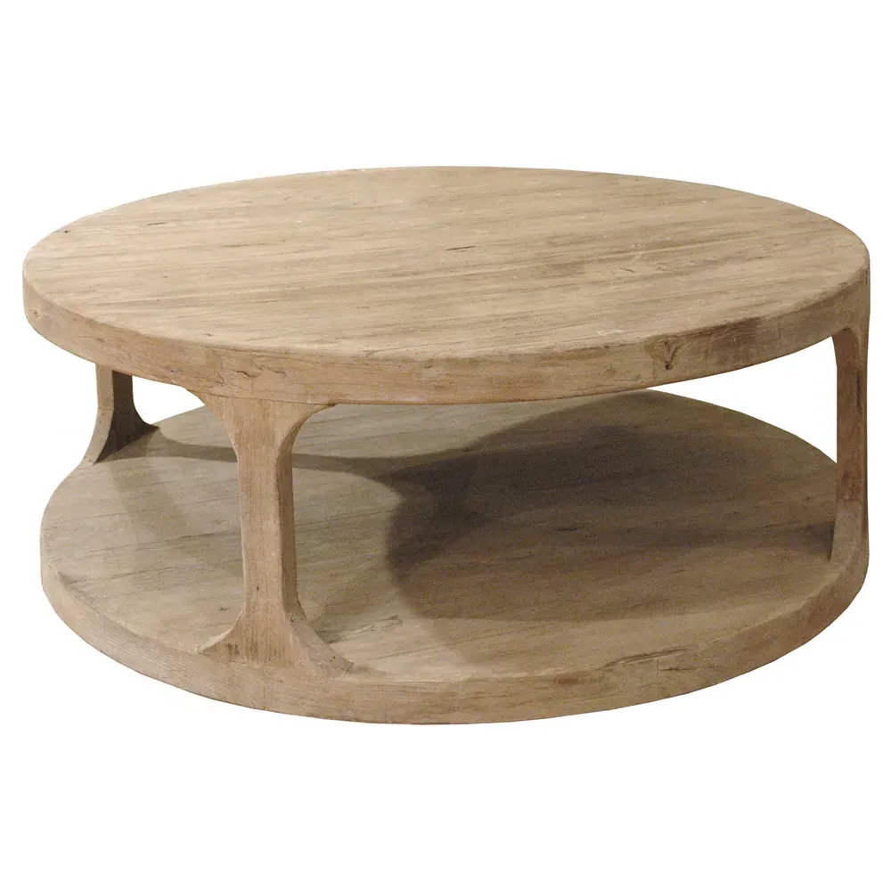 Sian Round Coffee Table - Brown, Pine Wood