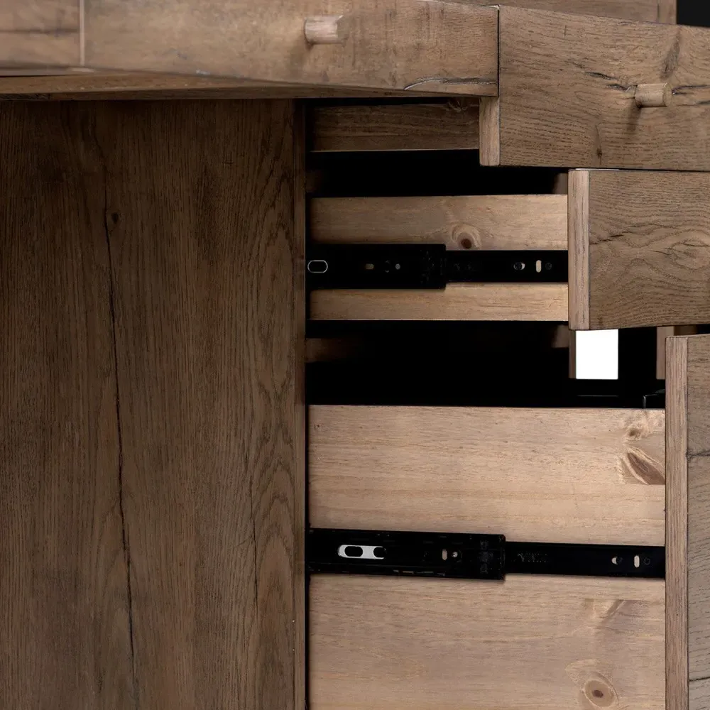 Sianna Executive Desk - Brown, Oak Wood