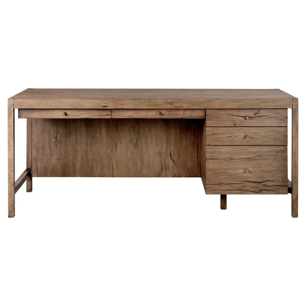 Sianna Executive Desk - Brown, Oak Wood image