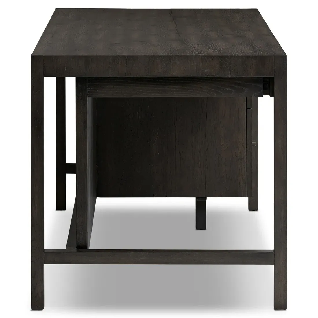 Sianna Executive Desk - Smoked Black, Oak