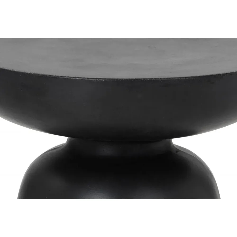 Sidney Hourglass End Table - Black, Concrete